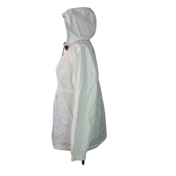 Tommy Hilfiger White 1/4 Zip Hooded Wind Breaker Jacket Top Shirt Unisex M - Picture 4 of 6